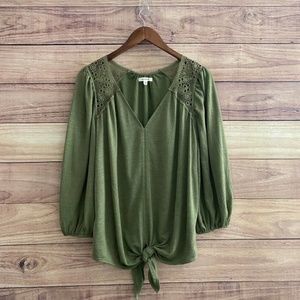 Max Studio | Boho Peasant 3/4 Sleeve Top (Size L)